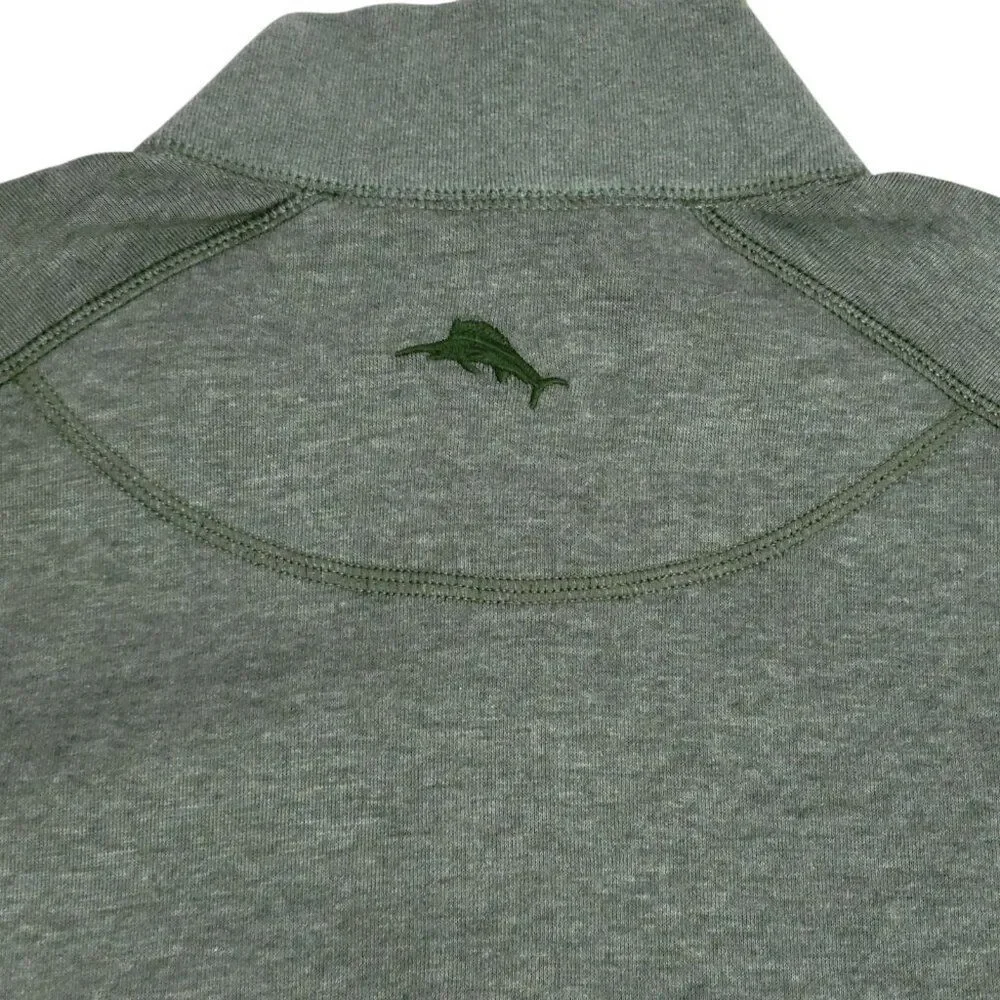 Tommy Bahama Flip Coast 1/2 Zip Sweatshirt Men Medium‎ Pullover Reversible Green